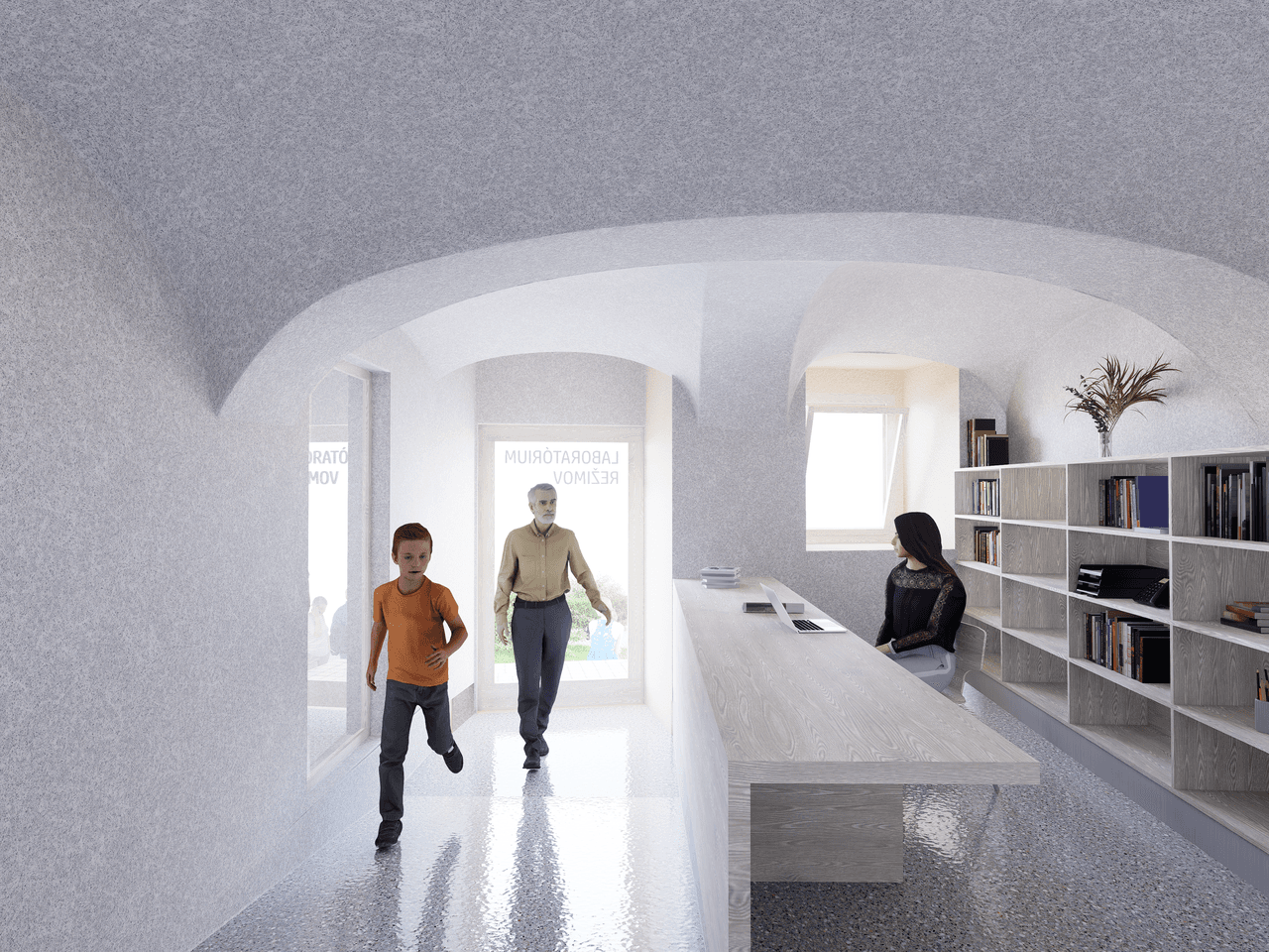 View of a visualisation of the interior of the town house on Beblavého Street as part of the Turning Points project