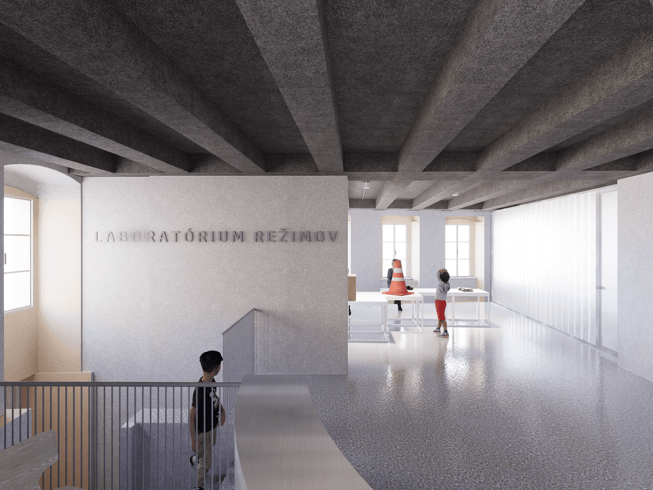 View of a visualisation of the interior of the town house on Beblavého Street as part of the Turning Points project