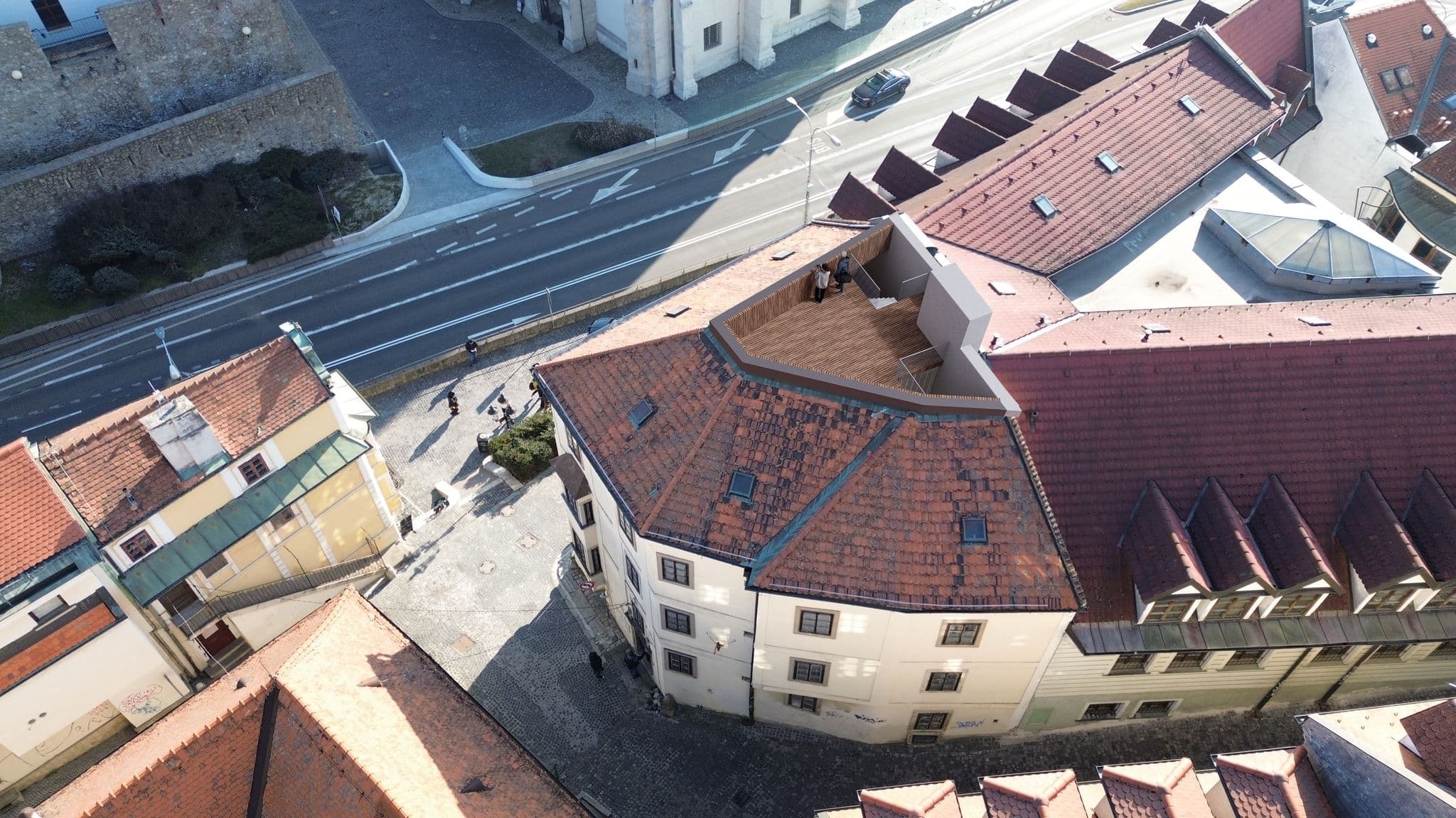 View of a visualisation of the town house on Beblavého Street as part of the Turning Points project