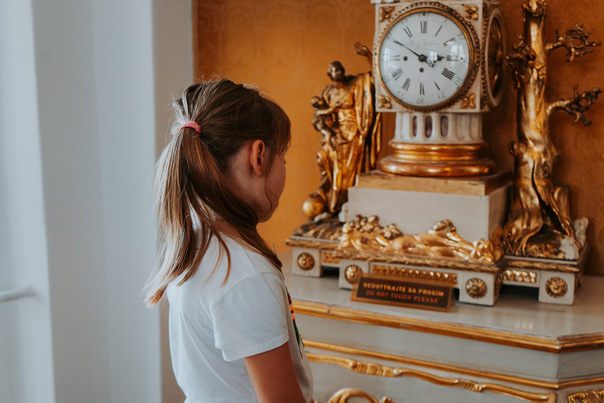 View of a girl in the Exhibition of Clocks House at the Good Shepherd